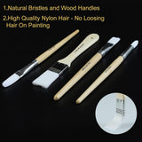 Paint Brushes Set of 24 Pieces Wooden Handles with Canvas Brush Case, Professional for Oil, Acrylic Watercolor WoodArtSupply