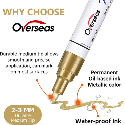 Paint Marker Pens 8 Mixed Colors Oil Based Permanent Waterproof Quick Dry Medium Tip - WoodArtSupply