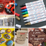 Paint Marker Pens 8 Mixed Colors Oil Based Permanent Waterproof Quick Dry Medium Tip WoodArtSupply