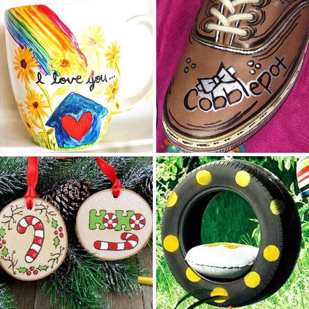 Paint Marker Pens 8 Mixed Colors Oil Based Permanent Waterproof Quick Dry Medium Tip WoodArtSupply