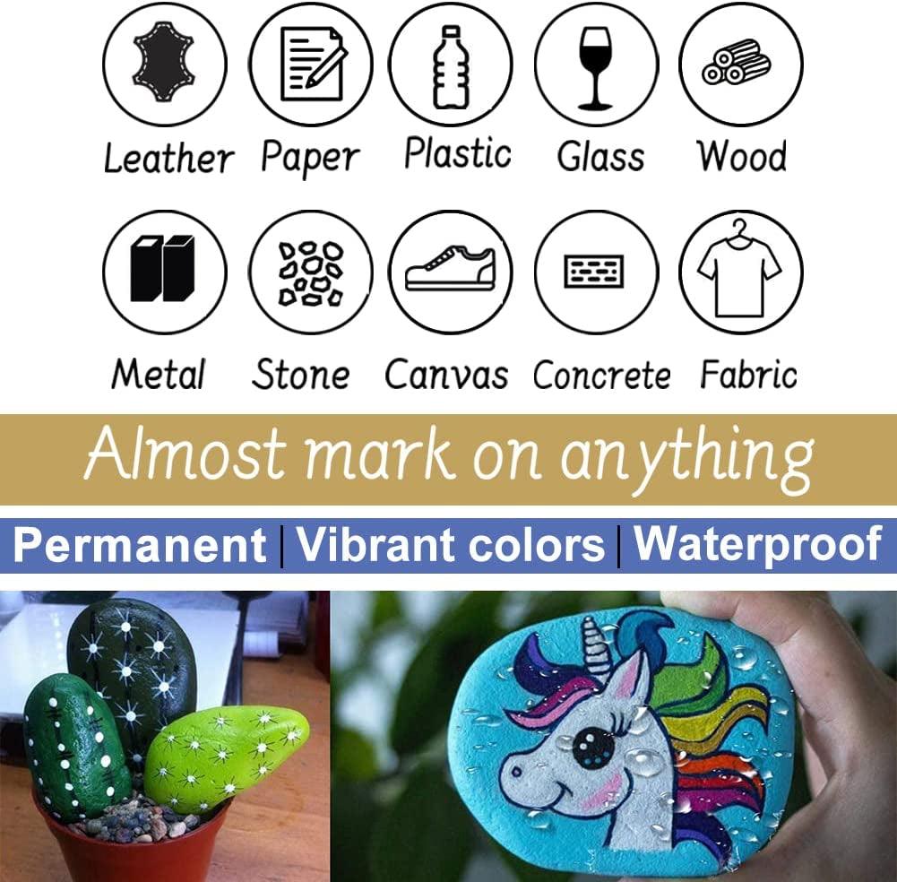 Paint Marker Pens 8 Mixed Colors Oil Based Permanent Waterproof Quick Dry Medium Tip WoodArtSupply