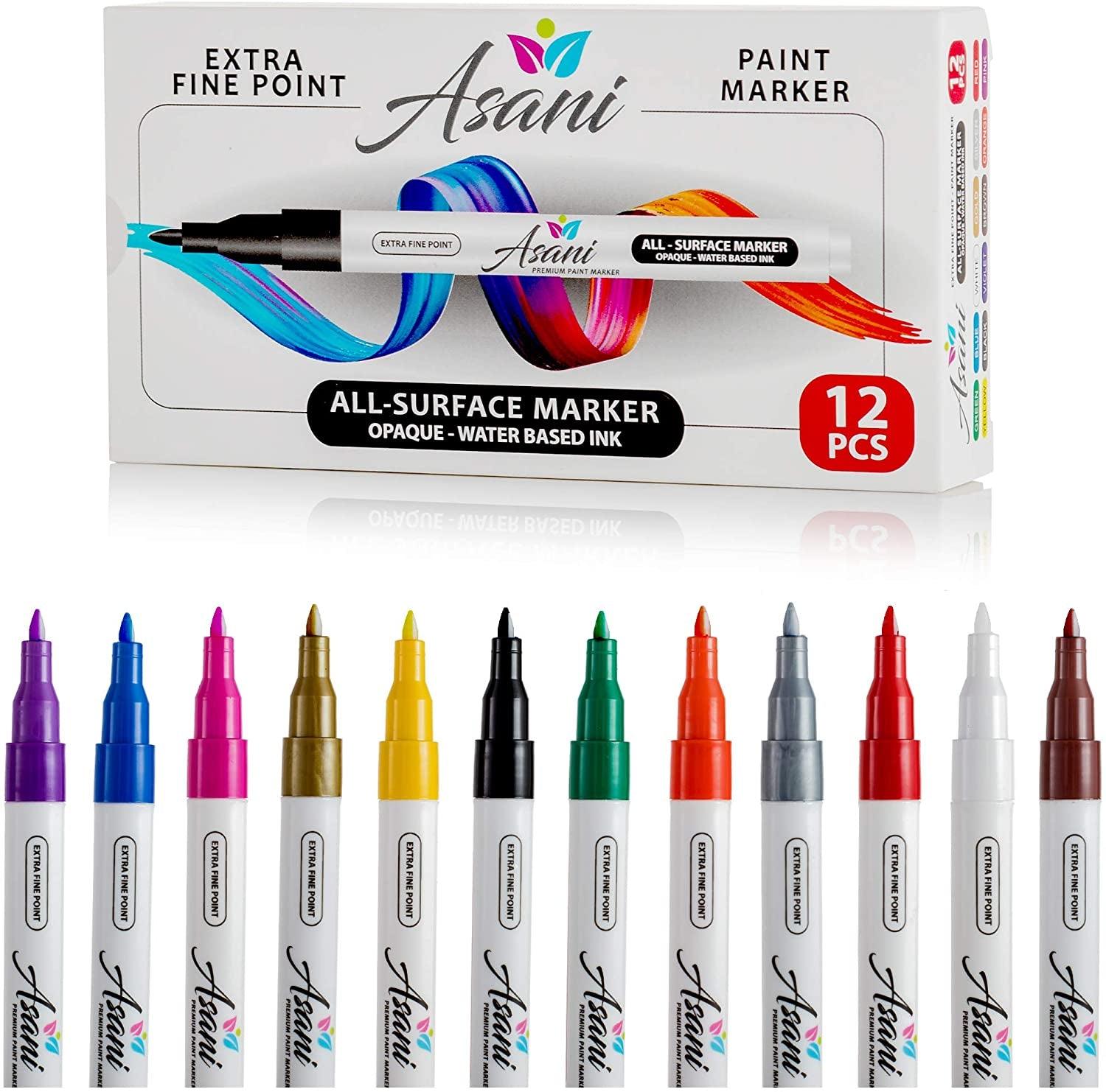 ARTECLIPSE 20 Colours Premium Acrylic Paint Marker Pens Extra Fine Tip Rock Painting