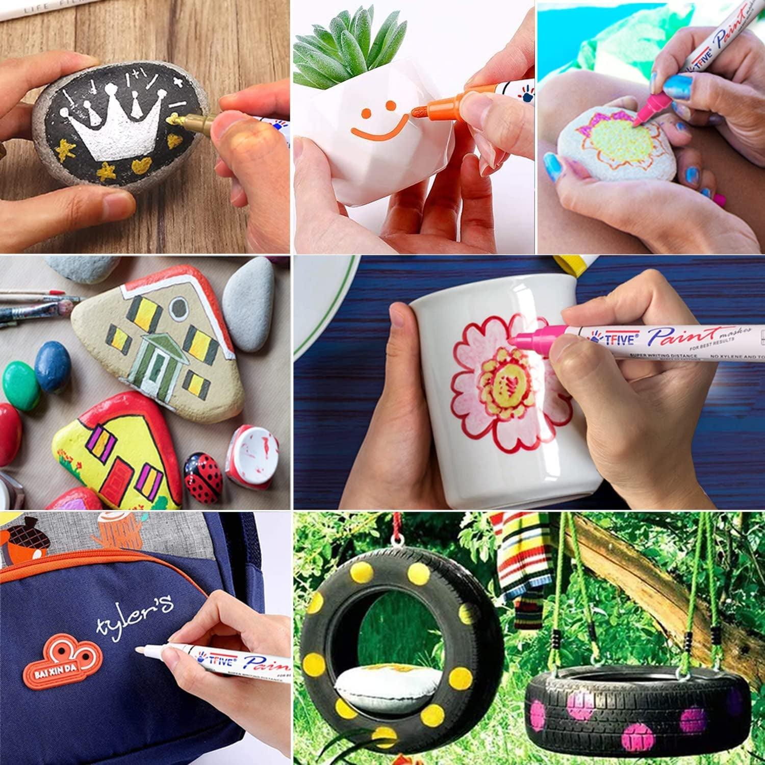 Paint Pens Paint Markers Never Fade Quick Dry and Permanent, 12 Color Oil-Based Waterproof Painting, Ceramic, Wood WoodArtSupply