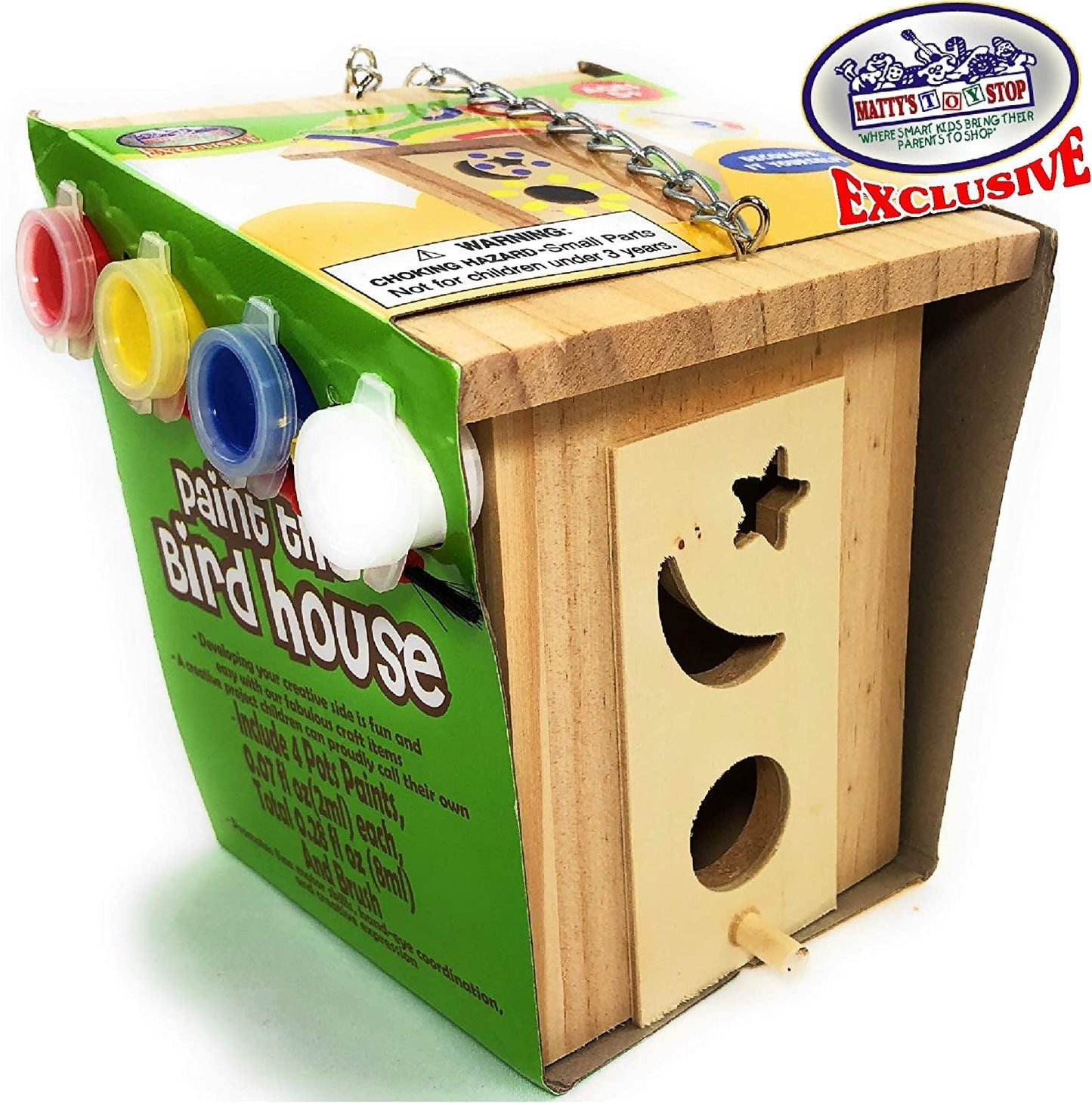 Paint Your Own Small Wooden Birdhouses (Includes Paints & Brushes) Gift Set Bundle - 3 Pack - WoodArtSupply