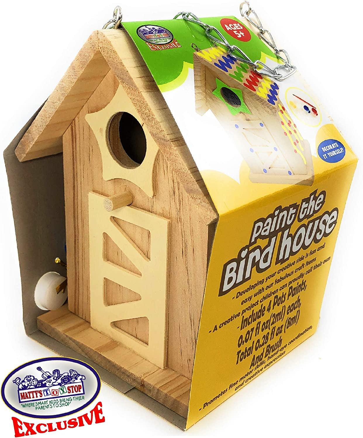Paint Your Own Small Wooden Birdhouses (Includes Paints & Brushes) Gift Set Bundle - 3 Pack - WoodArtSupply