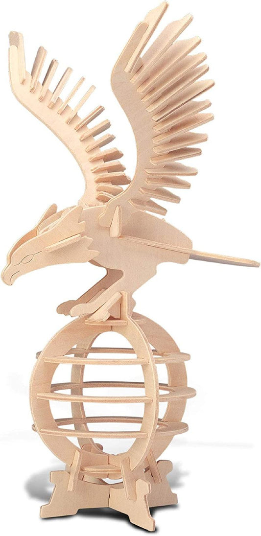 Puzzled 3D Puzzle Eagle Wood Craft Construction Model Kit, Fun, Unique & Educational - WoodArtSupply