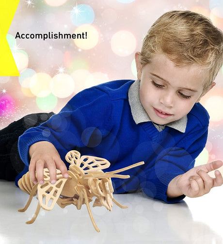 Honeybee 3D Wooden Puzzle Craft Kit - Unique Educational Model for All Ages WoodArtSupply