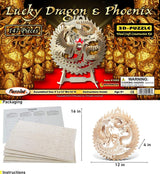 Lucky Dragon & Phoenix 3D Wooden Puzzle Model Kit WoodArtSupply