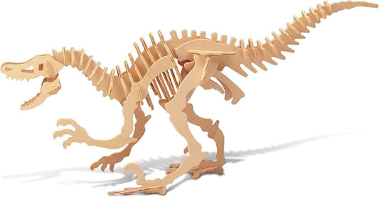 Puzzled 3D Puzzle Velociraptor Dinosaur Wood Craft Construction Kit Fun Unique & Educational - WoodArtSupply