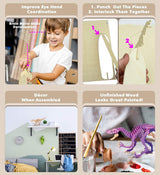 Velociraptor 3D Wooden Puzzle Kit – Engaging Craft Construction for Dinosaur Lovers WoodArtSupply