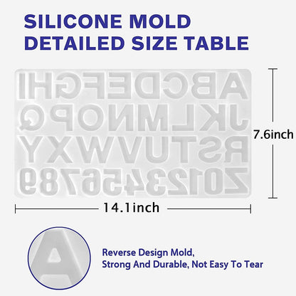 Resin Alphabet Mold Starter Kit 169 Pcs Letter Silicone Keychain Molds Reversed Backward Number Molds - WoodArtSupply
