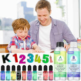 Resin Alphabet Mold Starter Kit 169 Pcs Letter Silicone Keychain Molds Reversed Backward Number Molds WoodArtSupply