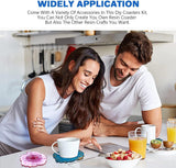 Resin Coaster Molds Silicone Kit Cutting Serving Board Mold with DIY Geode Tray Molds Pigments Tools 82 Pcs WoodArtSupply