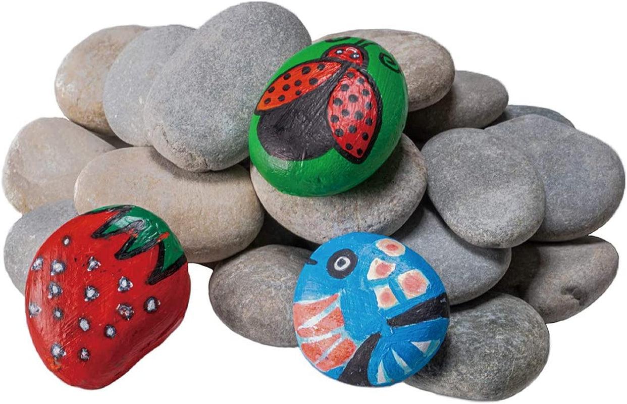 River Rocks for Painting 20PCS Smooth Unpolished Stones Kit Assorted Size Diameter 2-3In - WoodArtSupply