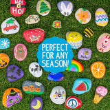 Rock Art Kit Painting Arts and Crafts Kit, 3 Pounds of Rocks and 12 Paints, Great Summer Activity WoodArtSupply