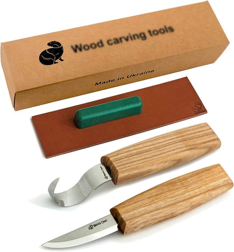 S01 Wood Spoon Carving Knives Set Spoon Making Tools Kit Whittling Knife Hook Knife Right-Handed Bowl Cup WoodArtSupply