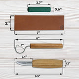 S01 Wood Spoon Carving Knives Set Spoon Making Tools Kit Whittling Knife Hook Knife Right-Handed Bowl Cup WoodArtSupply