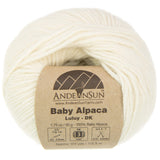 (Set of 3 - Solid Color)100% Baby Alpaca Yarn Not Wool [328 Yards Total] Ivory, #3 DK AndeanSun
