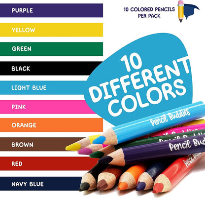Short Fat Colored Pencils for Kids - 10 Triangle Jumbo Color Pencils - WoodArtSupply