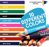 Short Fat Colored Pencils for Kids - 10 Triangle Jumbo Color Pencils WoodArtSupply