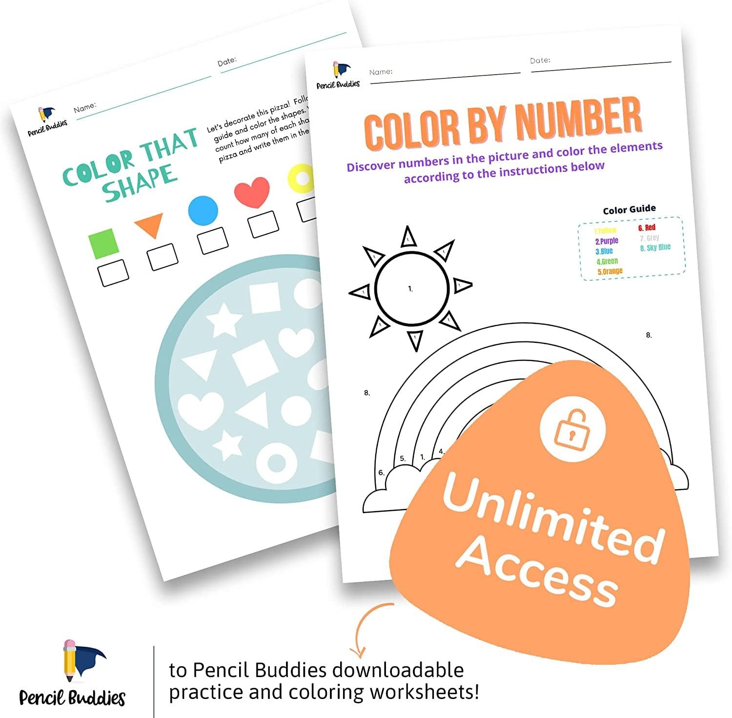 Short Fat Colored Pencils for Kids - 10 Triangle Jumbo Color Pencils WoodArtSupply