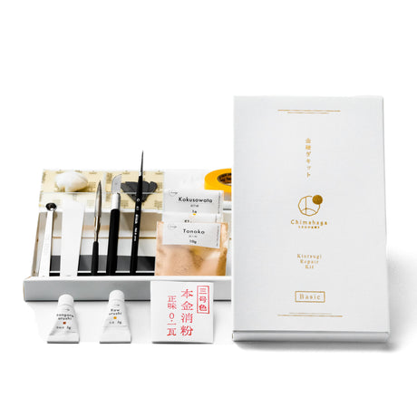Traditional Kintsugi Repair Kit - Basic - Food Safe, Genuine Gold, Japanese urushi DIY, Chimahaga Chimahaga