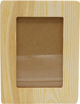 Unfinished 1/2 Inch Thick Wood Craft Picture Frame Holds 4X6 Inch Photo - Peg Stand Included WoodArtSupply
