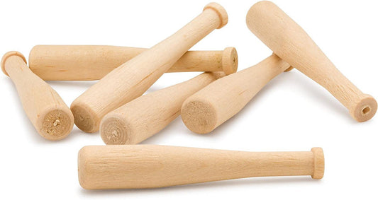 Unfinished Mini Wooden Baseball Bats 2 Inch, Bag of 48 Unpainted Wood Baseball Bats for Scrapbooking and Craft Projects, DIY - WoodArtSupply