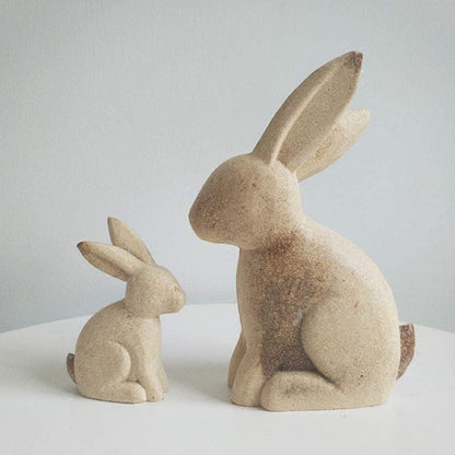 Unfinished Wood Animal Ornament Blank Wood Rabbit Peg Doll Figure Cutout Table Statue Model for Kids DIY Painting - WoodArtSupply