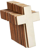 Unfinished Wood Cutout 25-Pack Cross Shaped for Wooden Craft DIY Projects, Sunday School, Church, Home 2.7 X 4.2" WoodArtSupply