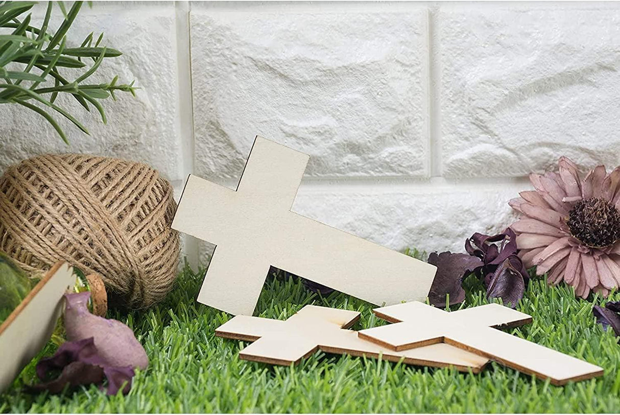 Unfinished Wood Cutout 25-Pack Cross Shaped for Wooden Craft DIY Projects, Sunday School, Church, Home 2.7 X 4.2" WoodArtSupply