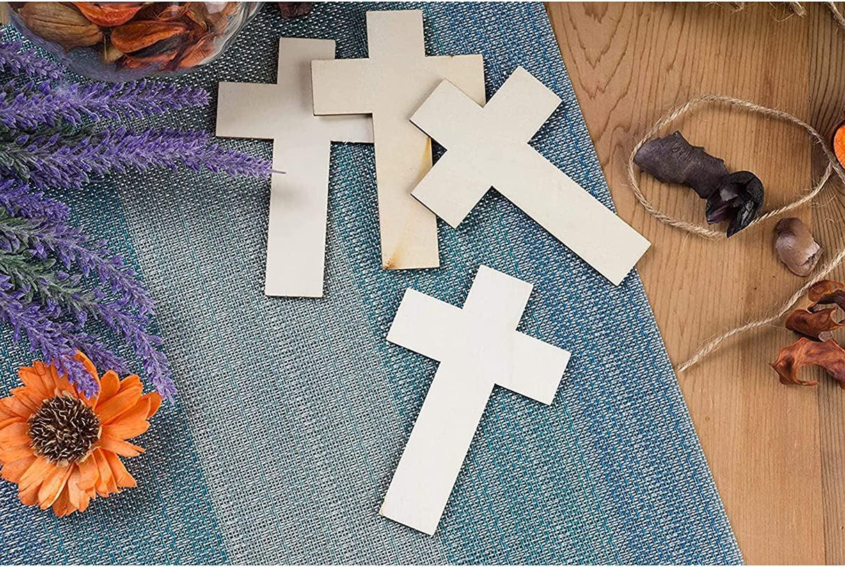 Unfinished Wood Cutout 25-Pack Cross Shaped for Wooden Craft DIY Projects, Sunday School, Church, Home 2.7 X 4.2" WoodArtSupply