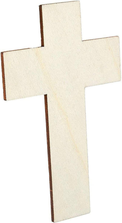 Unfinished Wood Cutout 25-Pack Cross Shaped for Wooden Craft DIY Projects, Sunday School, Church, Home 2.7 X 4.2" - WoodArtSupply