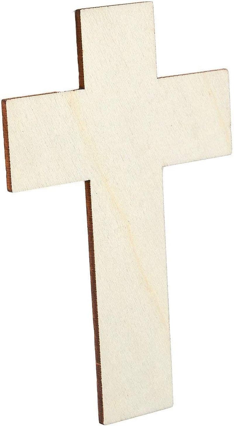 Unfinished Wood Cutout 25-Pack Cross Shaped for Wooden Craft DIY Projects, Sunday School, Church, Home 2.7 X 4.2" WoodArtSupply