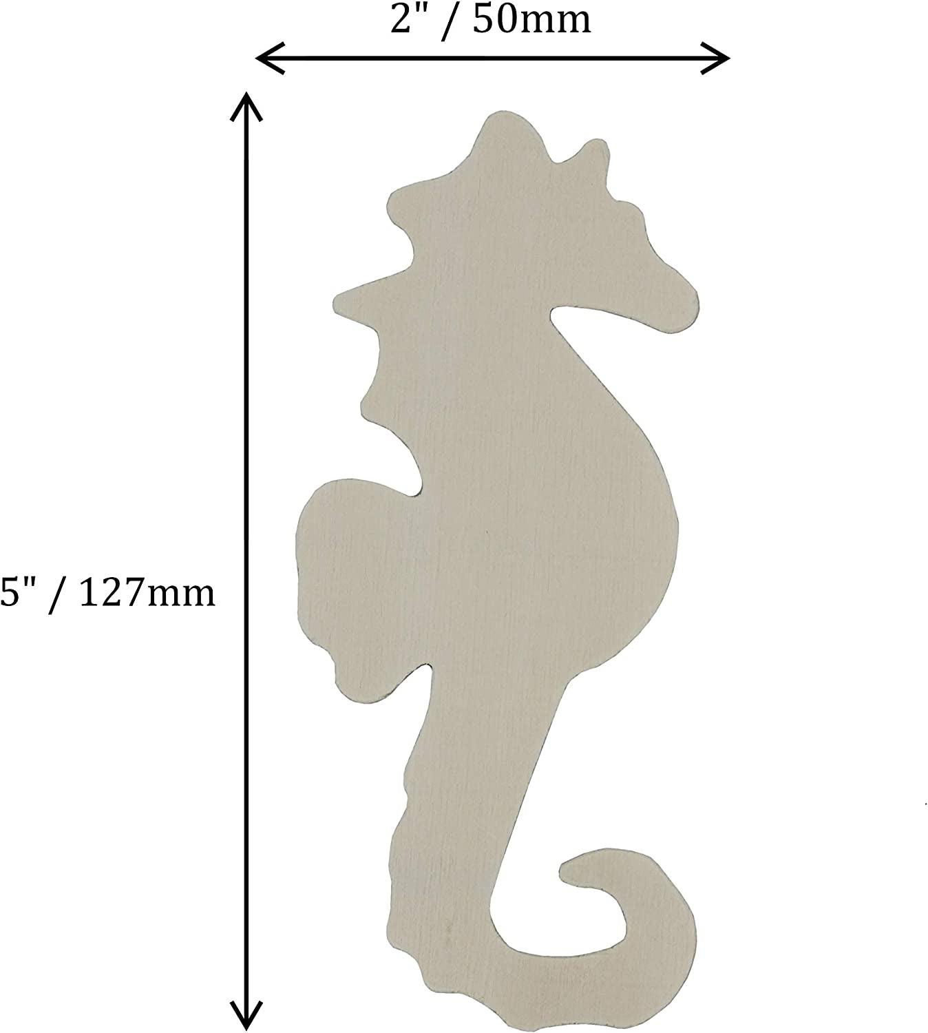 Unfinished Wood Seahorse Cutout Shapes, 5 Inch Tall, Ready to Paint or Decorate, Pack of 12 - WoodArtSupply