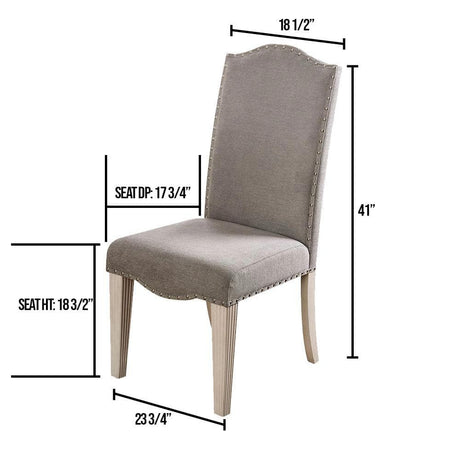 Upholstered Dining Chair with Nailhead Trim and Camel Back - Set of 2 HouseOfZazla