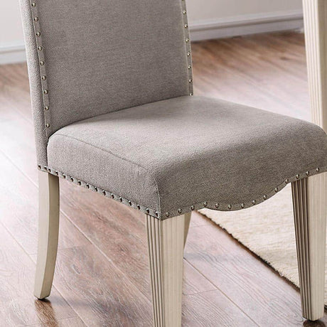 Upholstered Dining Chair with Nailhead Trim and Camel Back - Set of 2 HouseOfZazla