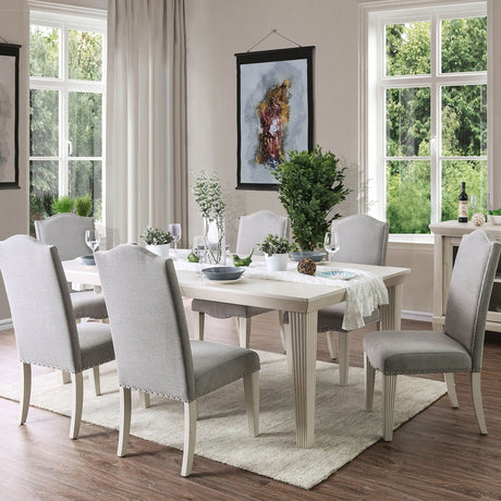 Upholstered Dining Chair with Nailhead Trim and Camel Back - Set of 2 HouseOfZazla