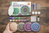 Mandala Rock Painting Kit – Dot Art Tools, Stencils & Large Wooden Rocks for Adults WoodArtSupply
