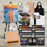 Deluxe 187‑Piece Art Painting Kit – Aluminum & Beech Wood Easel with Complete Acrylic, Watercolor & Oil Paint Set WoodArtSupply