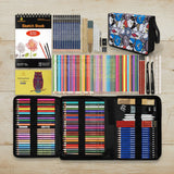 100‑Piece Drawing Kit – Graphite, Charcoal & Watercolor Pencils with Sketchbooks & Artist Case WoodArtSupply