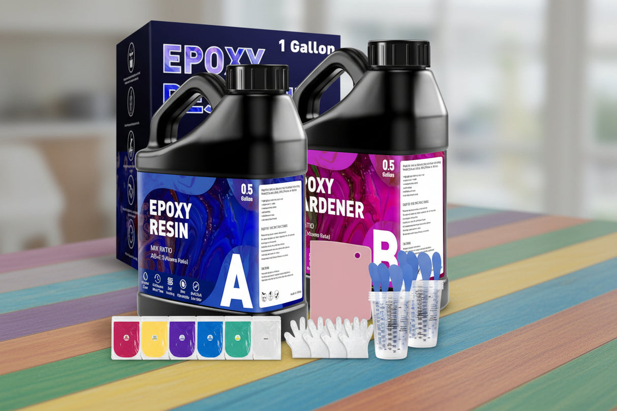 1 Gallon Crystal Clear Epoxy Resin Kit, Easy 1:1 Mix, Non‑Yellowing, Bubble‑Free Casting & Coating WoodArtSupply
