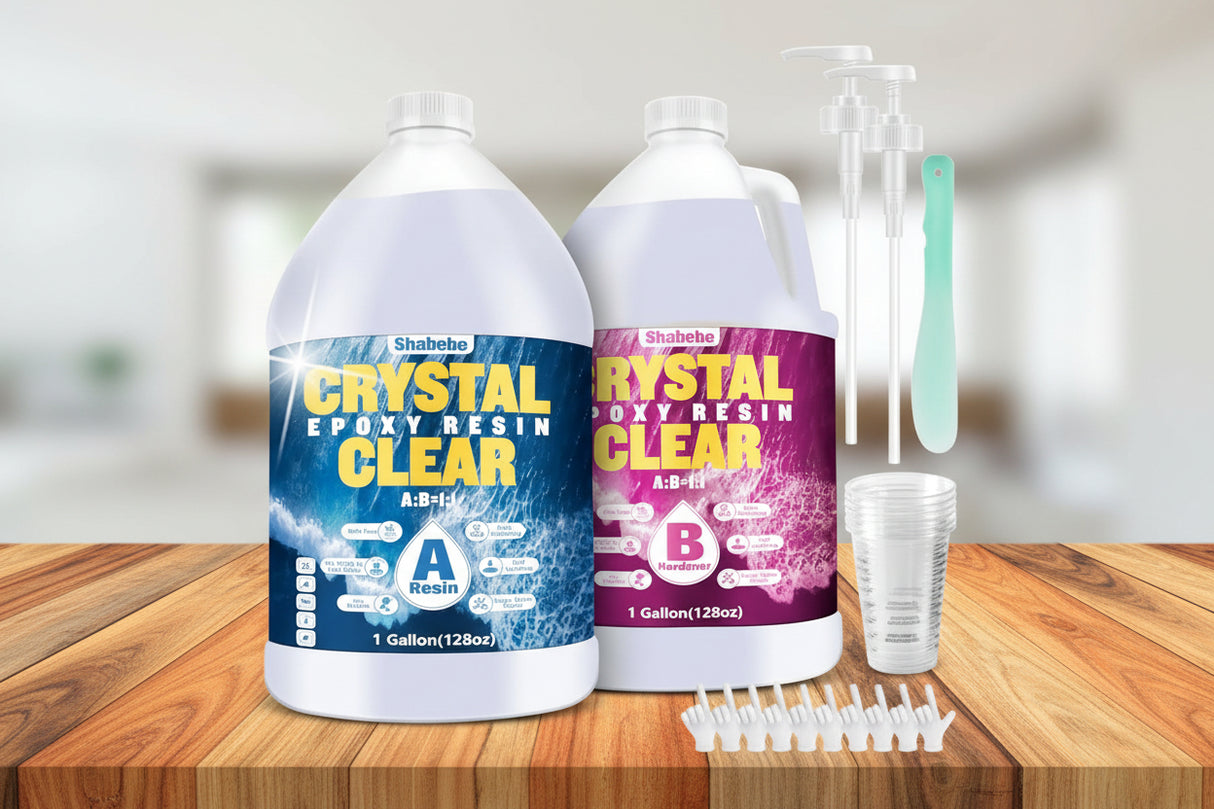 2 Gallon Crystal Clear Epoxy Resin, Food‑Safe 1:1 Mix with Pump for Coating & Casting WoodArtSupply