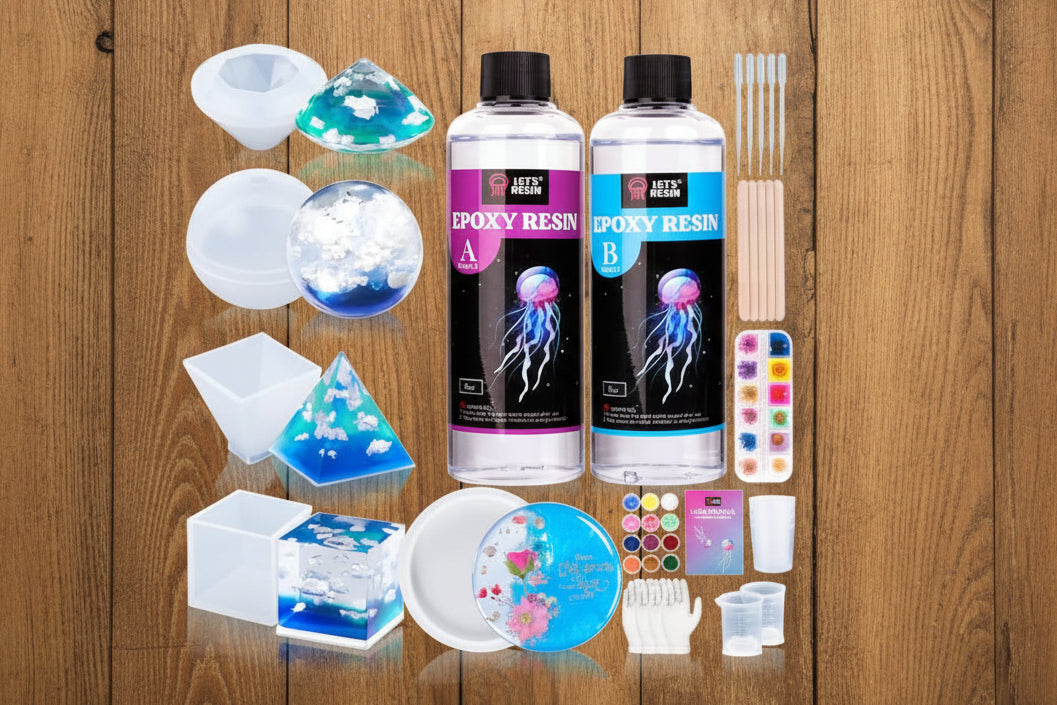 Epoxy Resin Kits and Molds Complete Set — 16 oz Resin Art Kit with Molds, Pigments & Dried Flowers for DIY Jewelry & Crafts WoodArtSupply