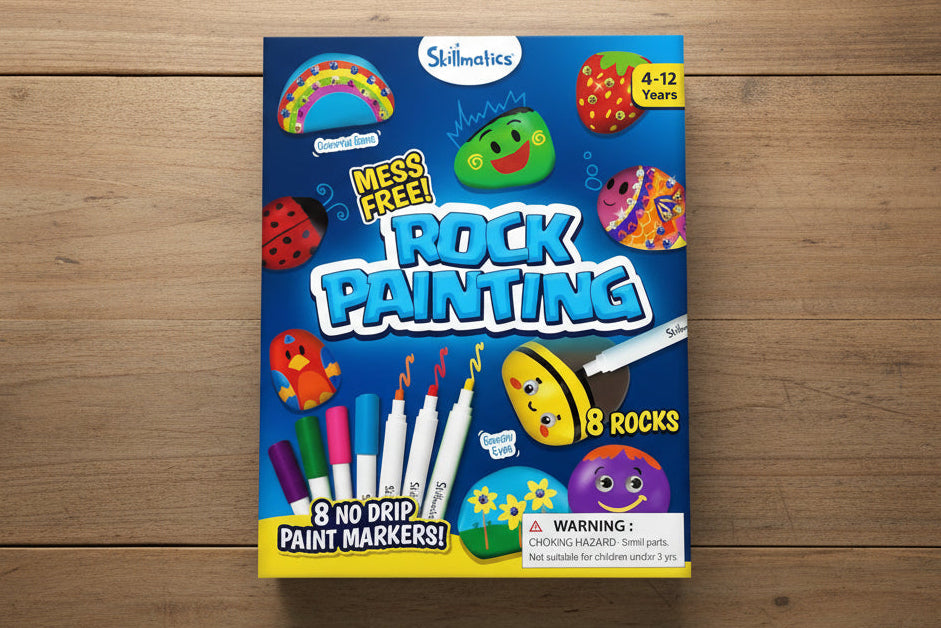 Rock Painting Kit for Kids – Mess‑Free Craft Supplies & DIY Art Activity, Great Gift for Ages 4–12 WoodArtSupply