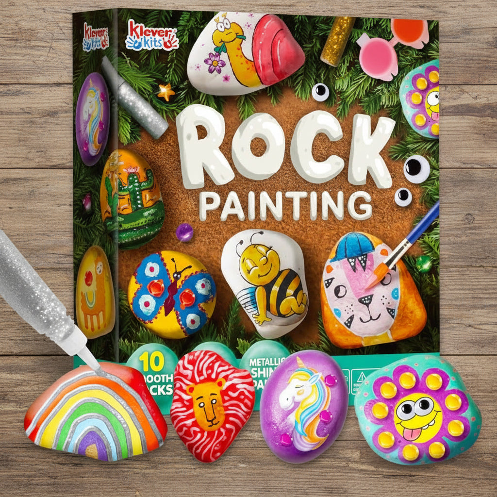 Rock Painting Kit for Kids – DIY Arts & Crafts Set for Girls & Boys Ages 6–12 WoodArtSupply