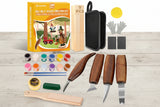 Wood Carving Kit for Beginners – 36‑Piece Whittling Tools with Paint, Beewax, 4 Knives & Storage Bag WoodArtSupply