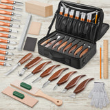 35‑in‑1 Wood Whittling Kit – Carving Knives, Wood Blocks & Large Tool Bag for Beginners WoodArtSupply