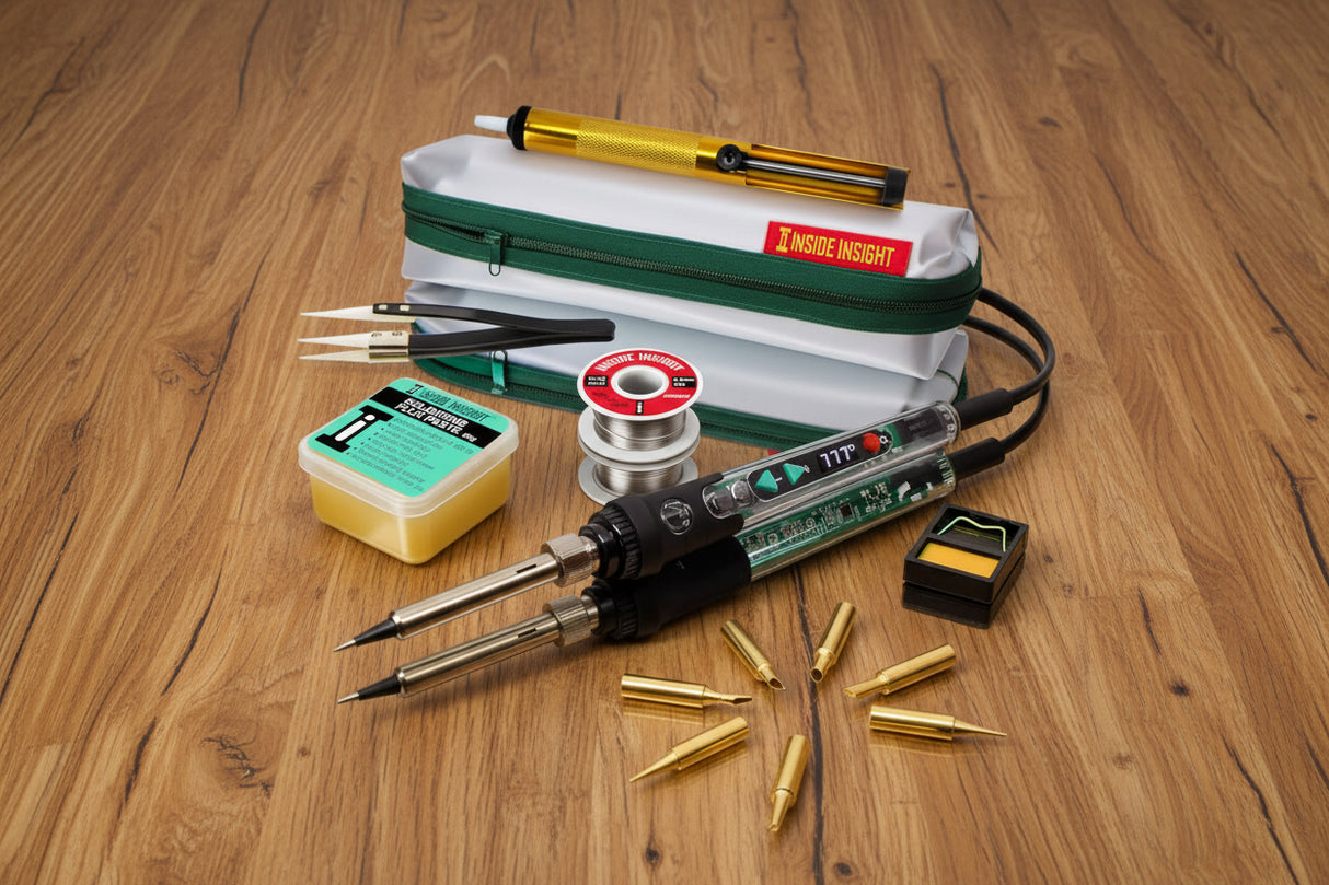 68W Adjustable Temperature Soldering Iron Kit Clear Shell See-Through Solder Gun Tool WoodArtSupply