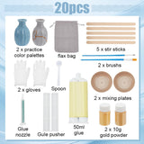 WEBEEDY Kintsugi Repair Kit Gold 17 Pcs Japanese Ceramic Repair Kit Restore Broken Ceramics with Gold Dust for DIY Kintsugi Repair Starter,Japanese Art Gift for Broken Ceramics Glass Jade Sculptures WEBEEDY